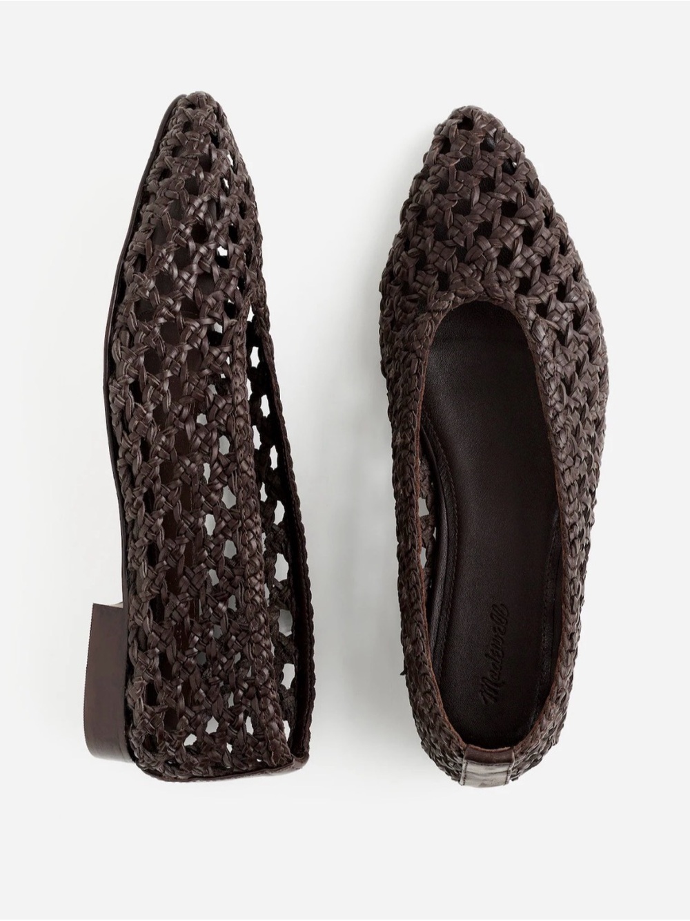 Madewell Dark Brown Woven Leather Flats - Picture 2 of 7